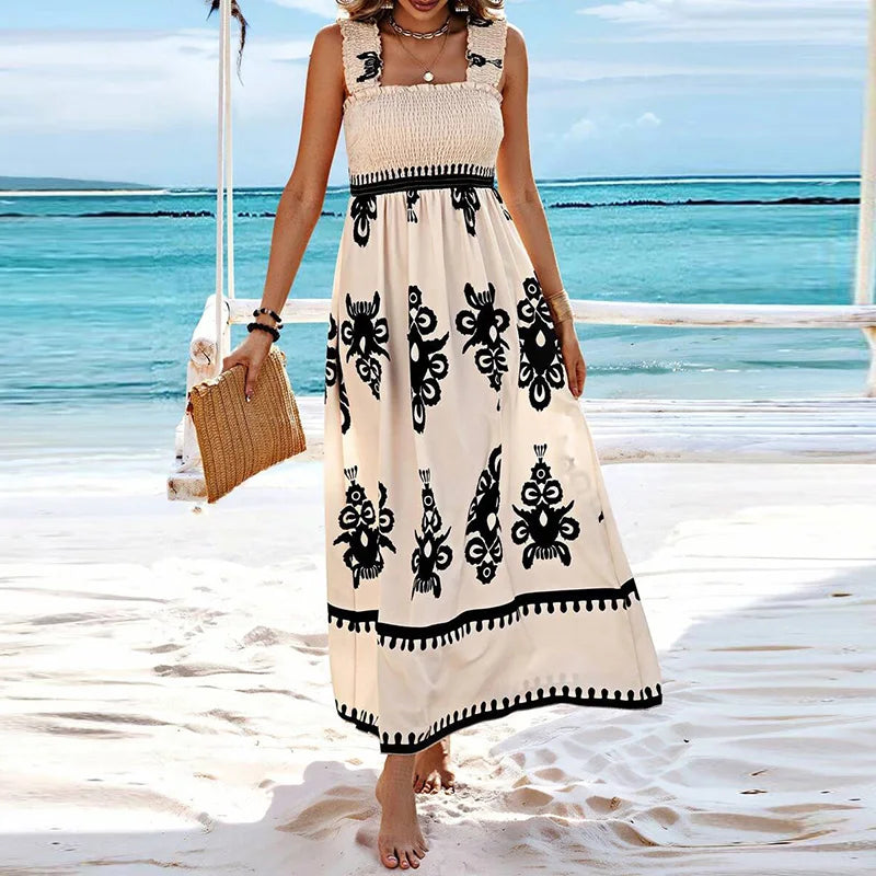 Vestido Longo Praia com Caimento Leve e Solto