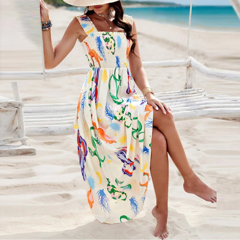 Vestido Longo Praia com Caimento Leve e Solto